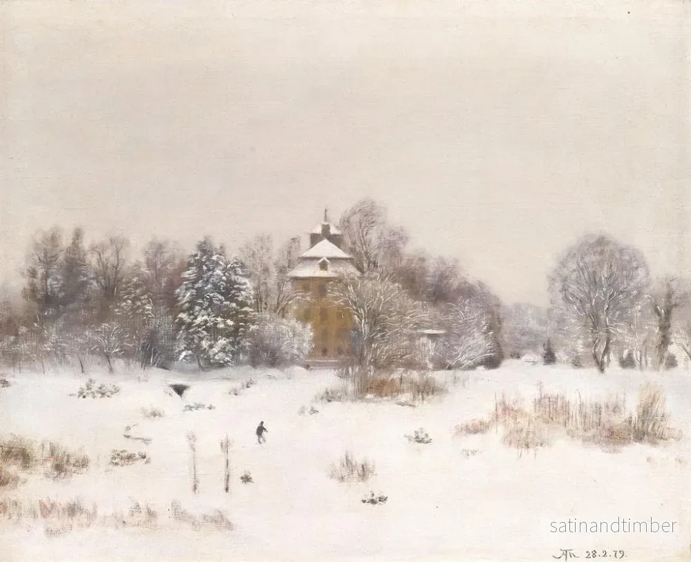 Reproduktion av målningen La lande près de Francfort en hiver - Hans Thoma - Bild 2