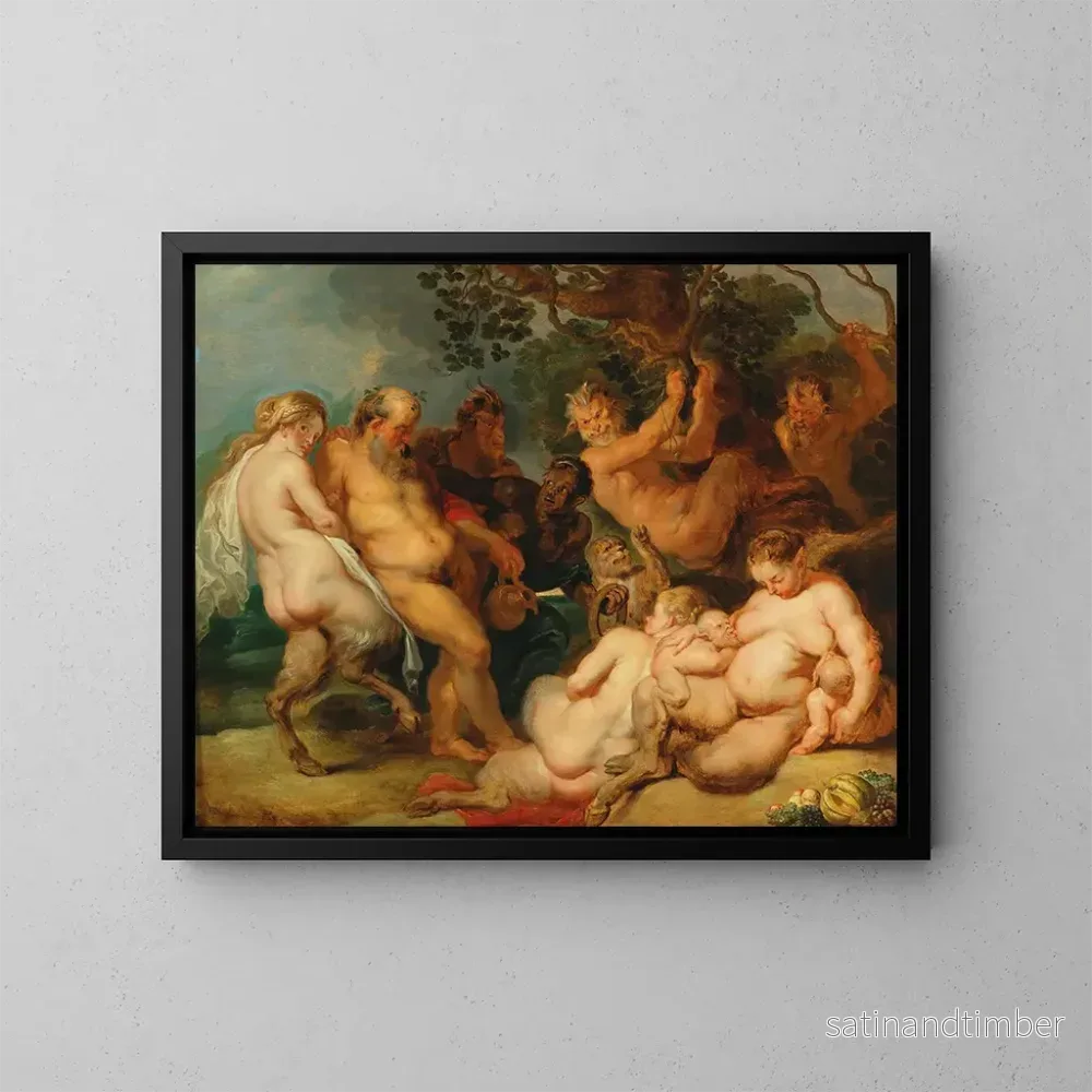 Reproduktion av målningen Le Silène ivre - Ecole de Peter Paul Rubens