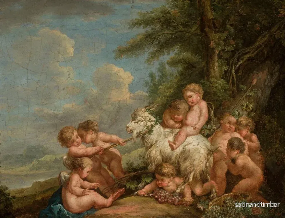 Reproduktion av målningen Les Amours en plein jeu - Johann Albrecht Friedrich Rauscher - Bild 2