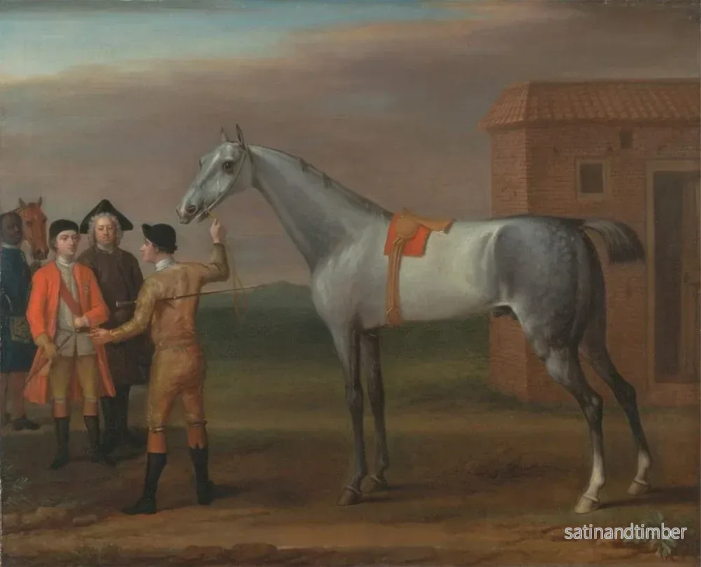 Reproduktion av målningen Lamprey med sin ägare Sir William Morgan i Newmarket - John Wootton - Bild 2