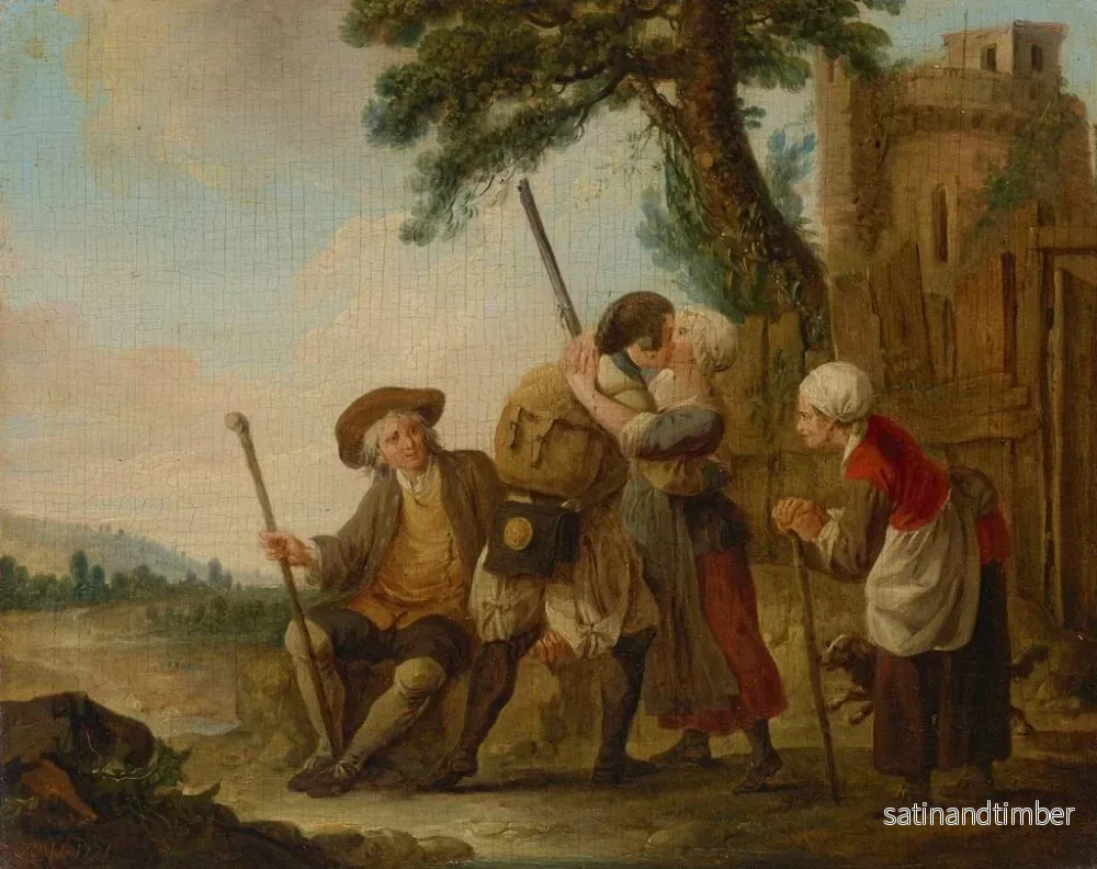 Reproduktion av målningen L'Adieu des soldats - Louis Joseph Watteau - Bild 2