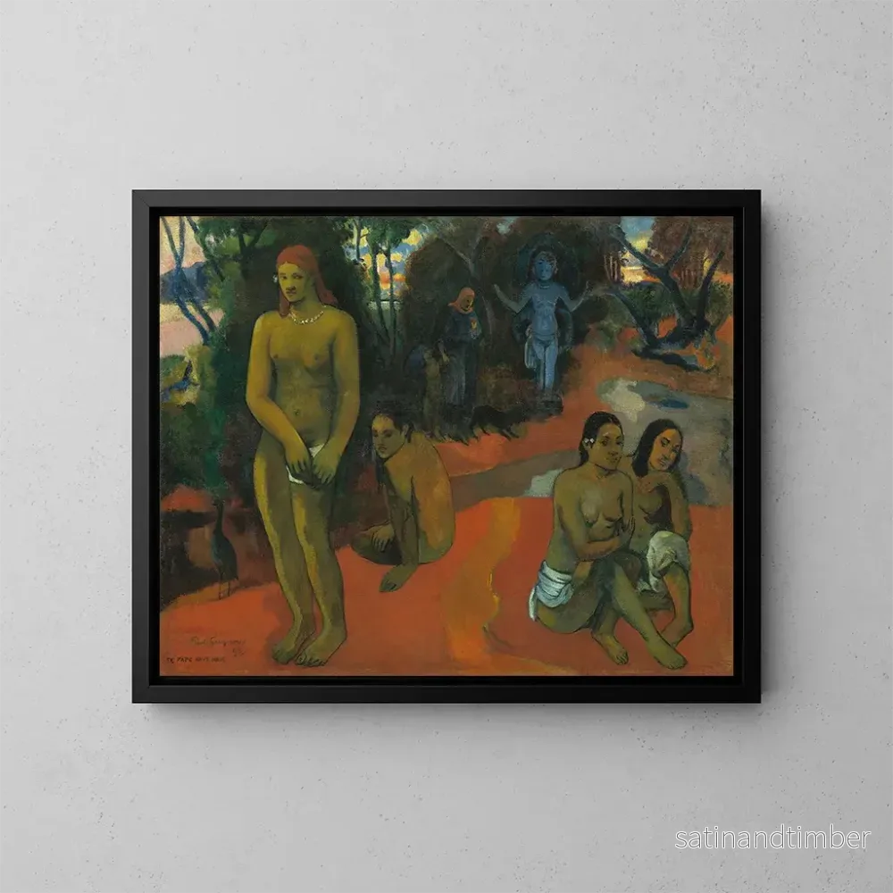 Reproduktion av målningen Les Eaux Délectables de Te Pape Nave Nave - Paul Gauguin