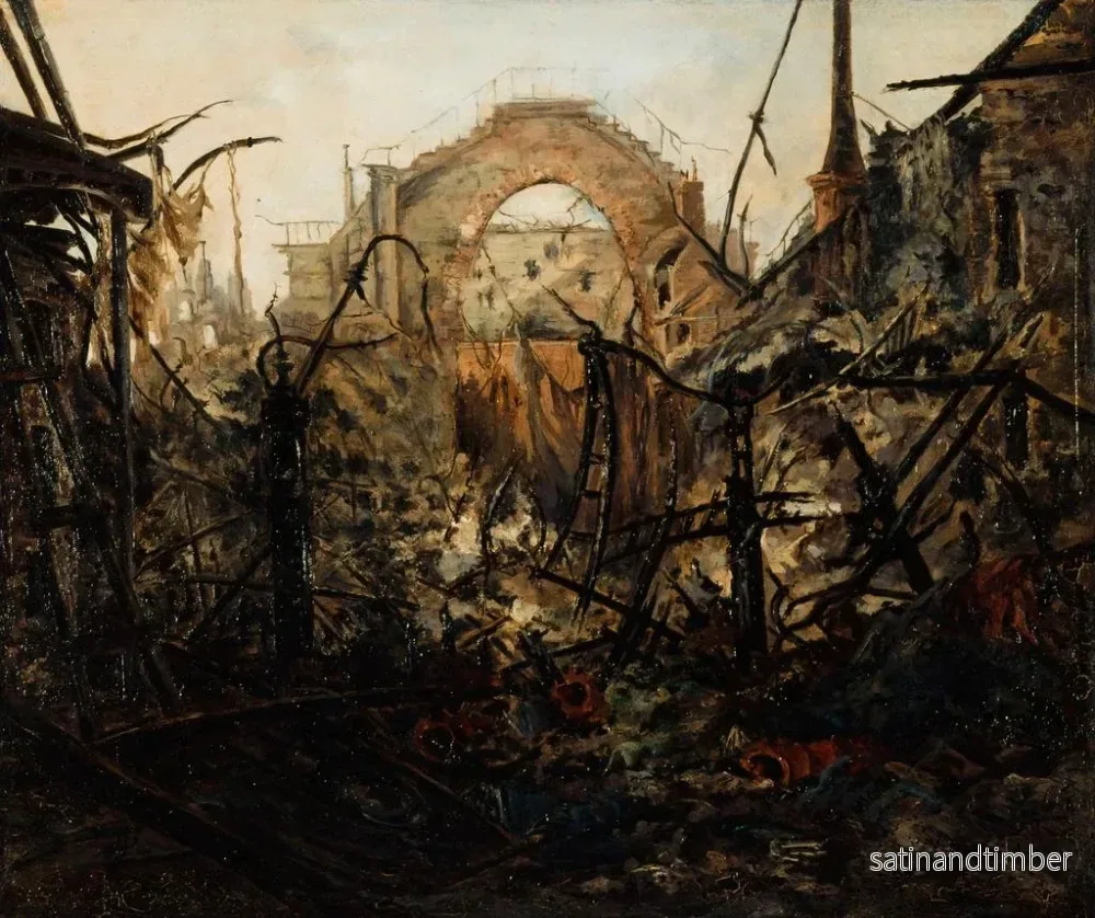 Reproduktion av målningen Interiören i Opéra-Comique efter branden den 15 maj 1887 - Jean-Louis Talagrand - Bild 2