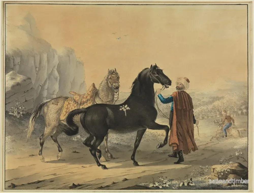 Reproduktion av målningen Turkiskt målning med en rappare och en schimmel - Johann Georg Pforr - Bild 2