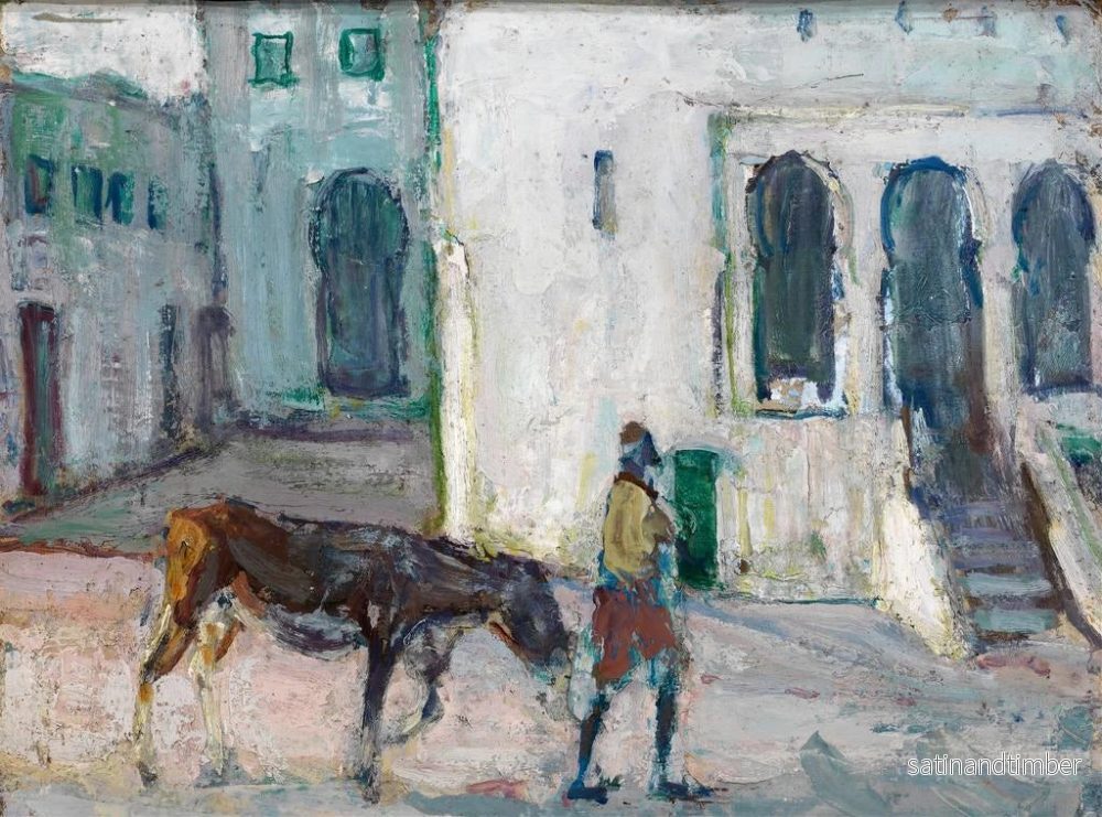 Reproduktion av målningen av gatubild i Tanger, man som kör en kalv - Henry Ossawa Tanner - Bild 2
