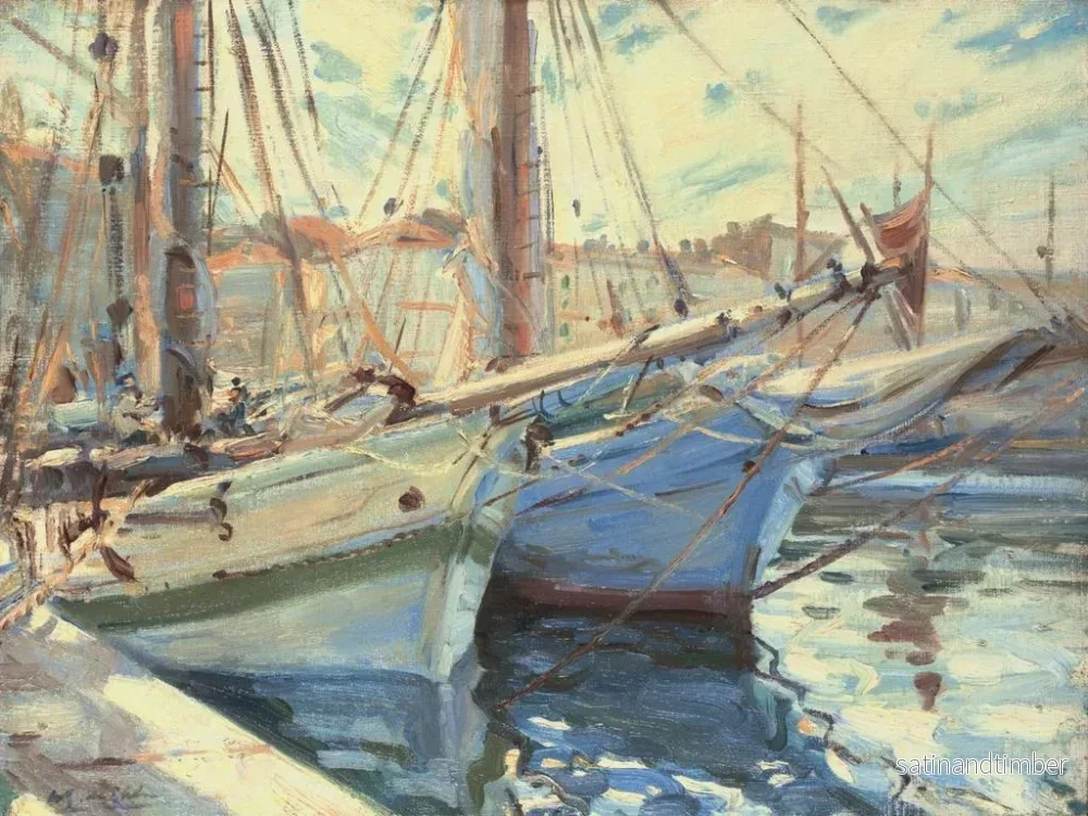 Reproduktion av målningen Båtar i en hamn i Saint-Tropez - Wilfrid Gabriel de Glehn - Bild 2