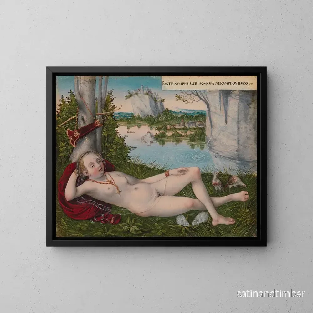 Reproduktion av målningen Nymphe du Printemps - Lucas Cranach le Jeune
