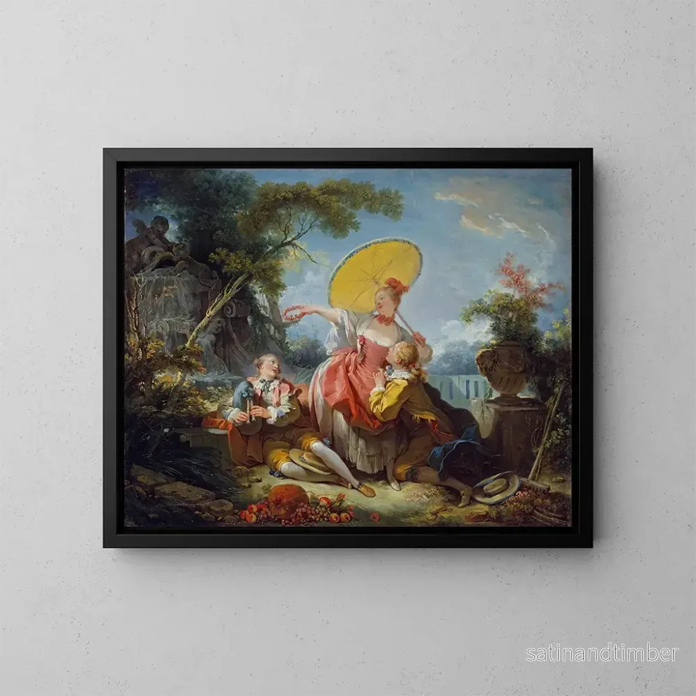 Reproduktion av målningen Le Concours musical - Jean-Honoré Fragonard