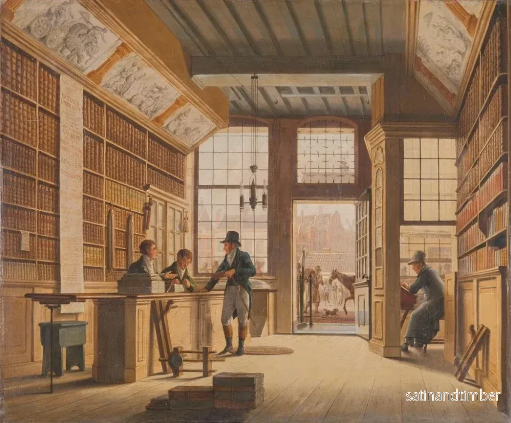 Reproduktion av målningen La boutique du libraire Pieter Meijer Warnars sur le Vijgendam à Amsterdam - Johannes Jelgerhuis - Bild 2