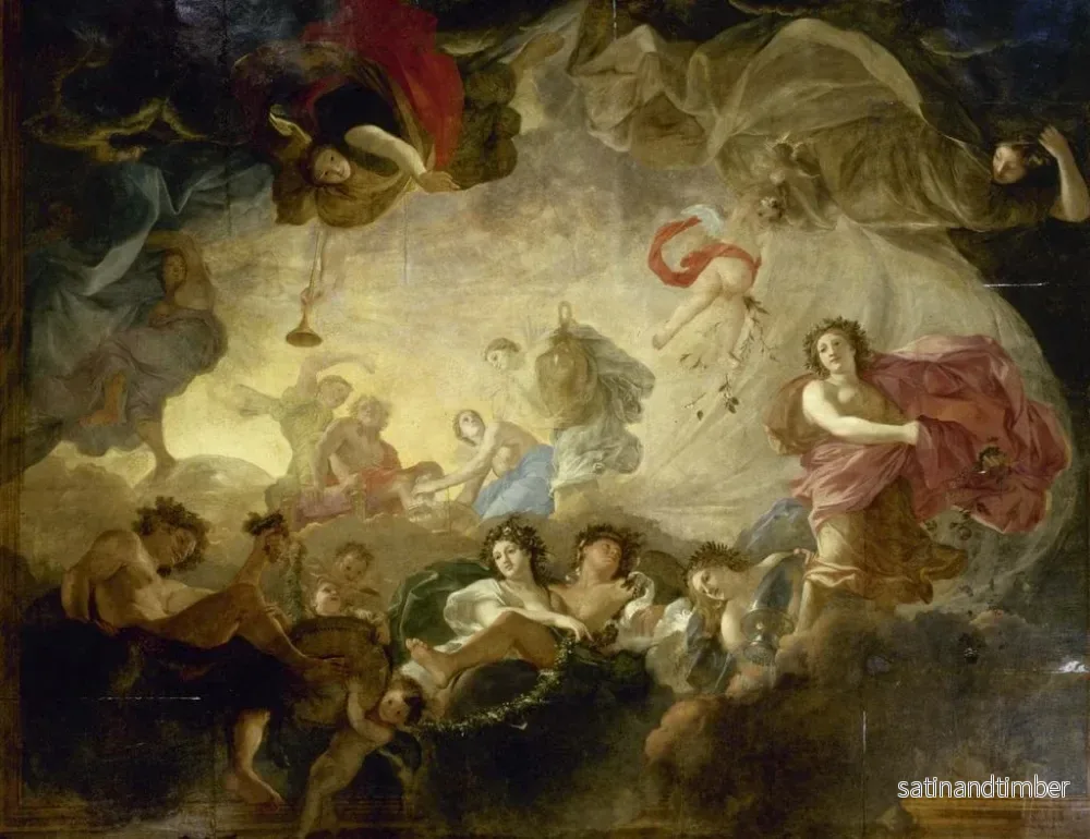 Reproduktion av målningen Le Lever de l'Aurore, also known as Apollon och timmarna - Charles Le Brun's verkstad - Bild 2