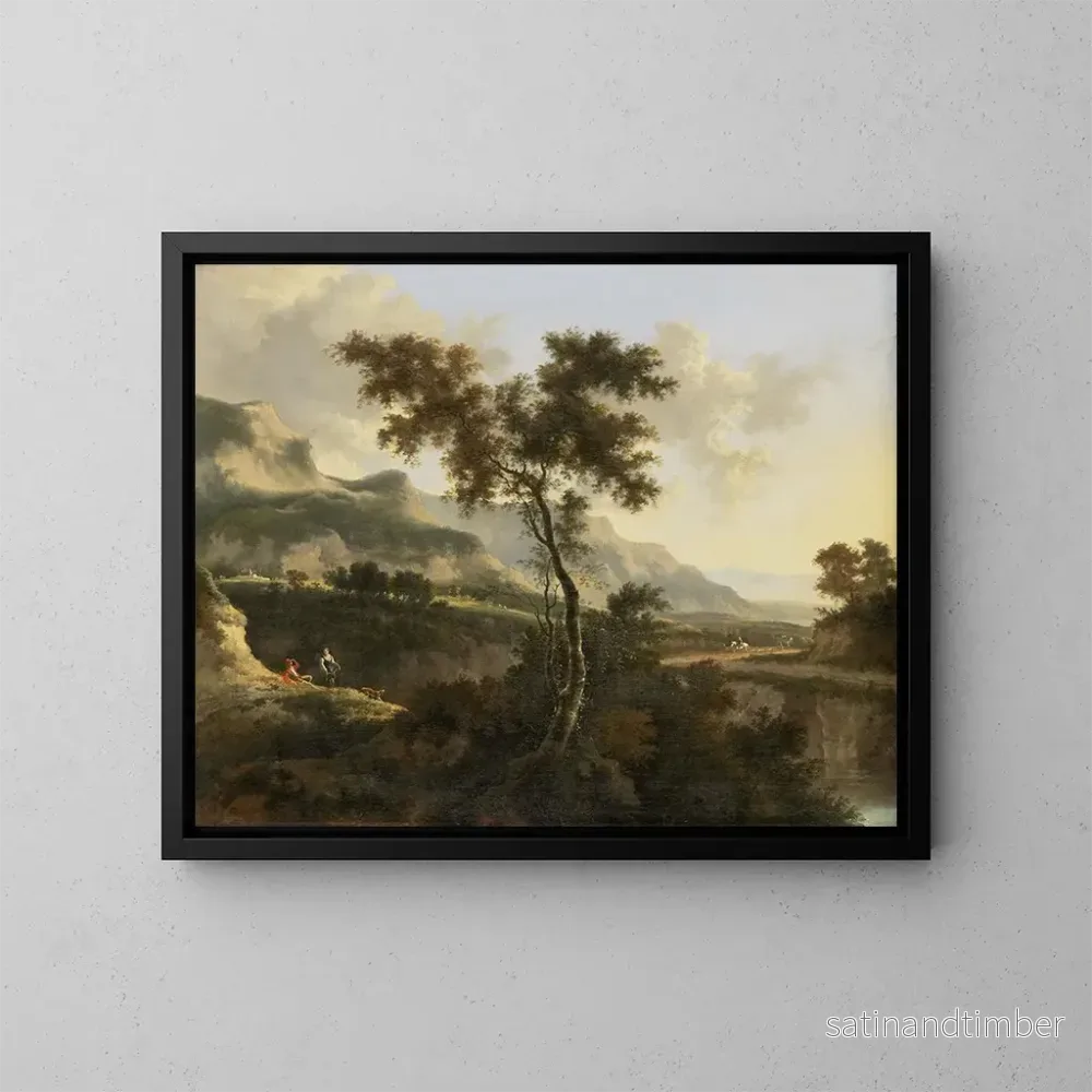 Reproduktion av målningen Landskap med berg – Jan Hackaert Reproduktion av målningen Landskap med berg – Jan Hackaert