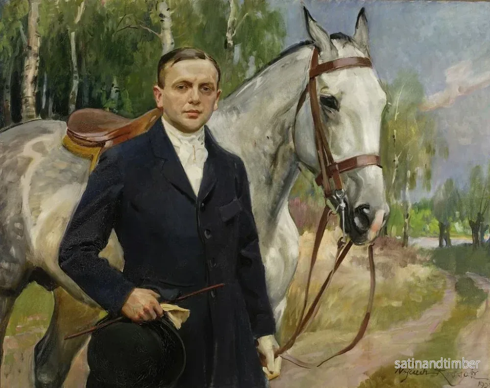 Reproduktion av målningen porträtt av Bronisaw Krystall med en häst - Wojciech Kossak - Bild 2