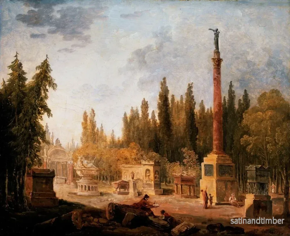 Reproduktion av målningen Le Jardin du musée des monuments français ancien couvent des Petits-Augustins - Hubert Robert - Bild 2