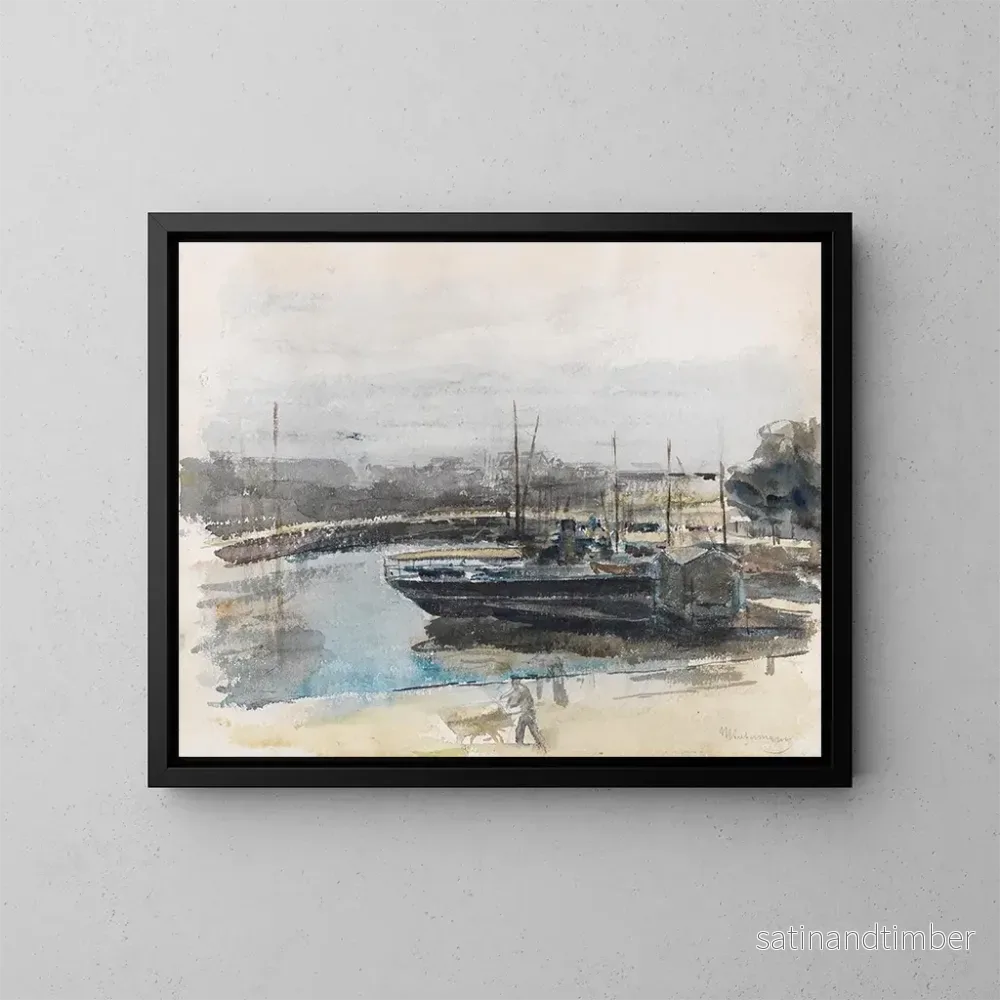 Reproduktion av målningen Quai à Hambourg – Max Liebermann Reproduktion av målningen Quai à Hambourg – Max Liebermann