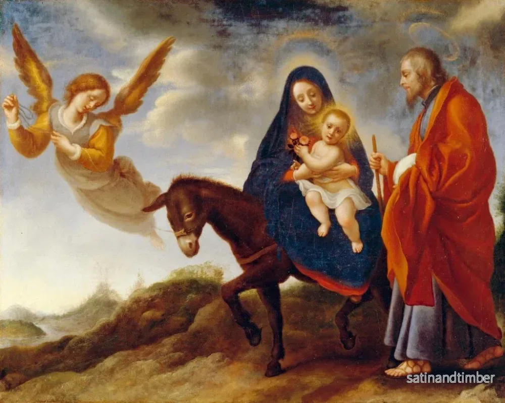 Reproduktion av målningen La Fuite en Égypte - Carlo Dolci - Bild 2