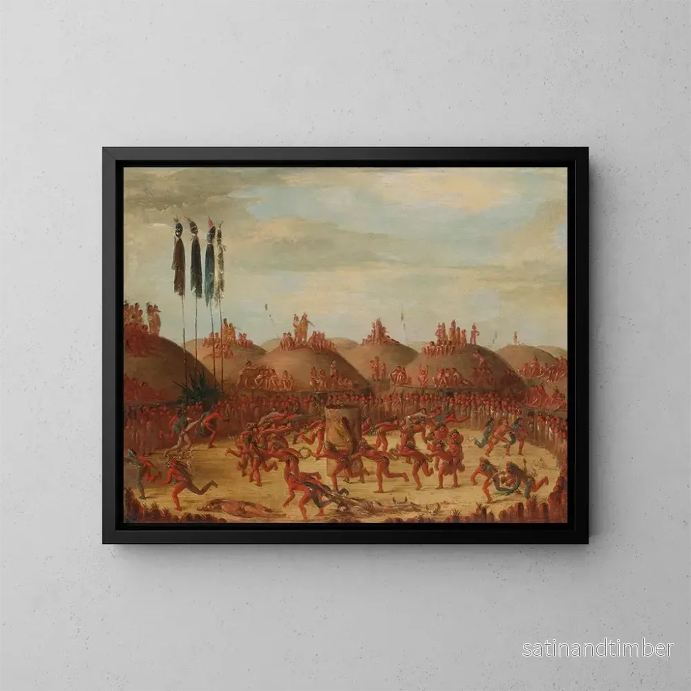 Reproduktion av målningen La dernière course, cérémonie Mandan OkeePa - George Catlin