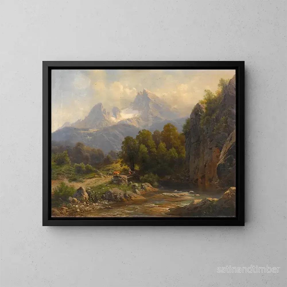 Reproduktion av målningen Vue sur le Watzmann - Carl Millner