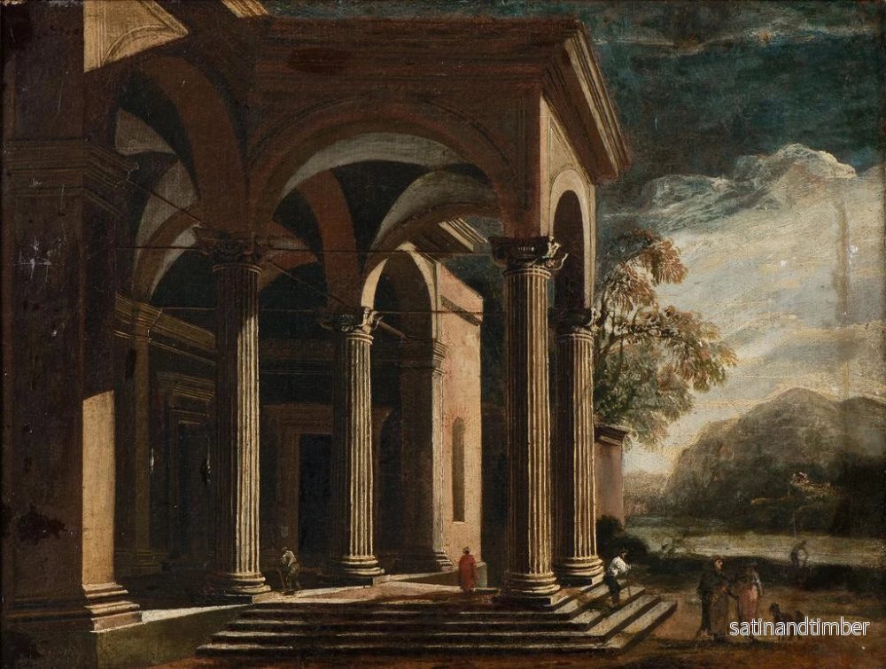 Reproduktion av målningen Palais fantastique architectural dans le paysage - Ottavio Viviani - Bild 2
