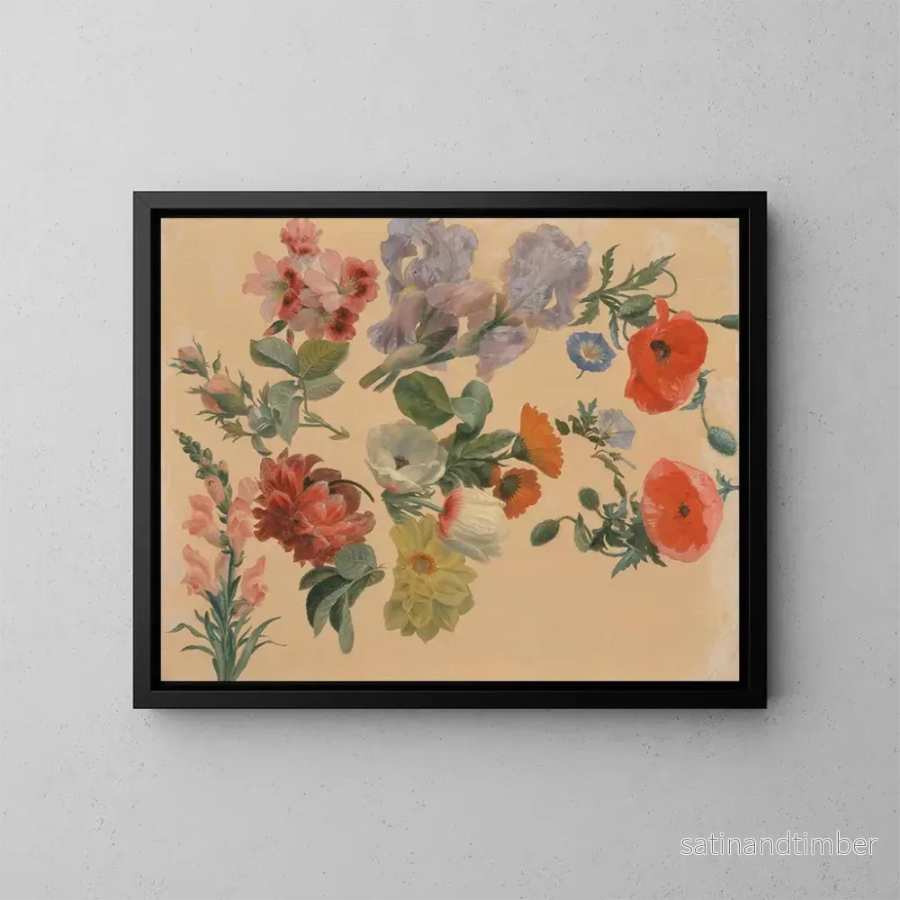 Reproduktion av målningen sommarblommors studier - Jacques-Laurent Agasse