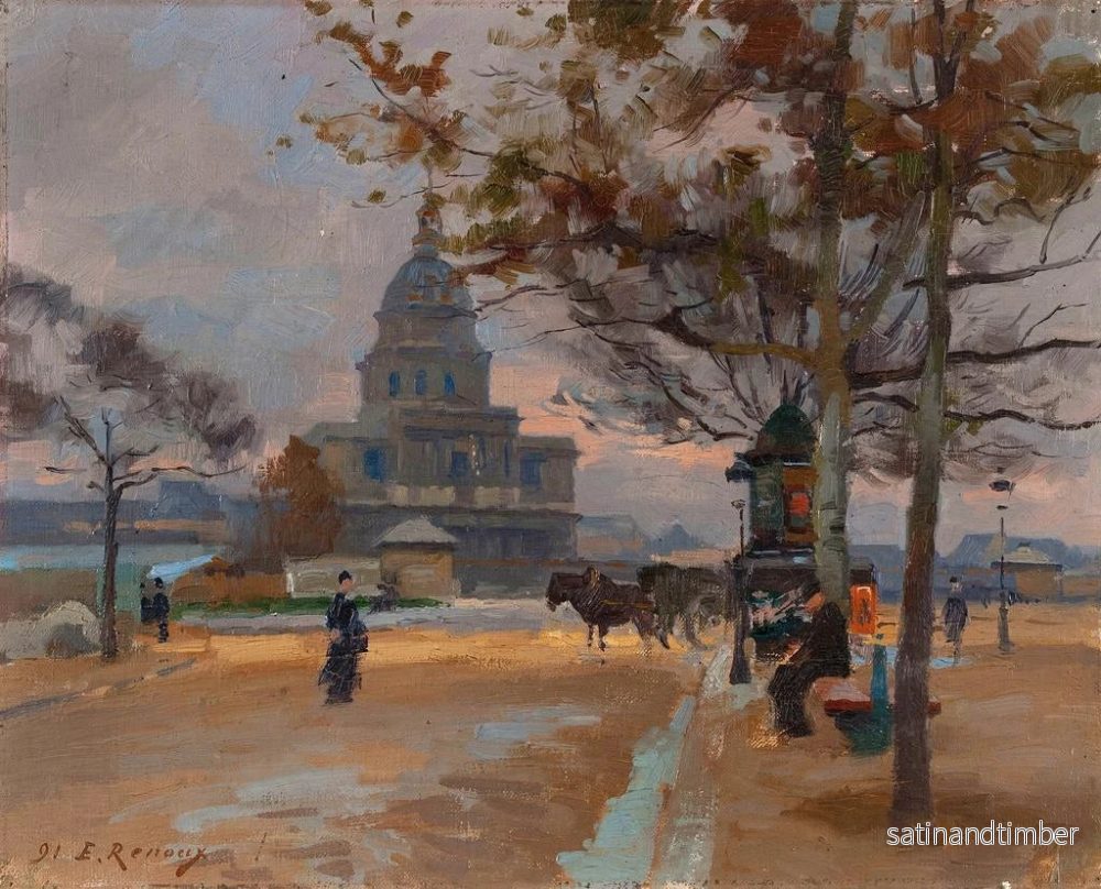 Reproduktion av målningen av Dômes des Invalides sett från Avenue de Ségur - Ernest Jules Renoux - Bild 2