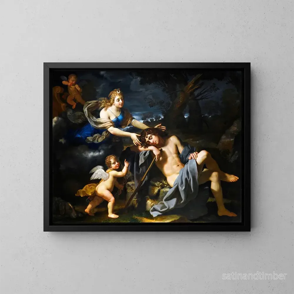 Reproduktion av målningen Diane och Endymion - Benedetto Gennari den Yngre