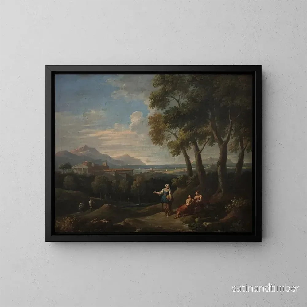 Reproduktion av målningen Landskap med en genrebild – Jan Frans van Bloemen