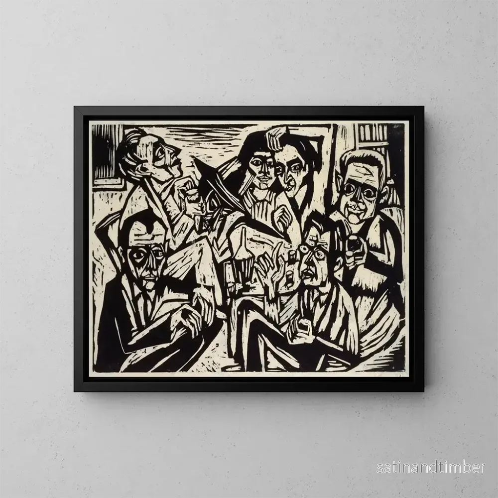 Reproduktion av målningen Fête de l'atelier - Hermann Scherer