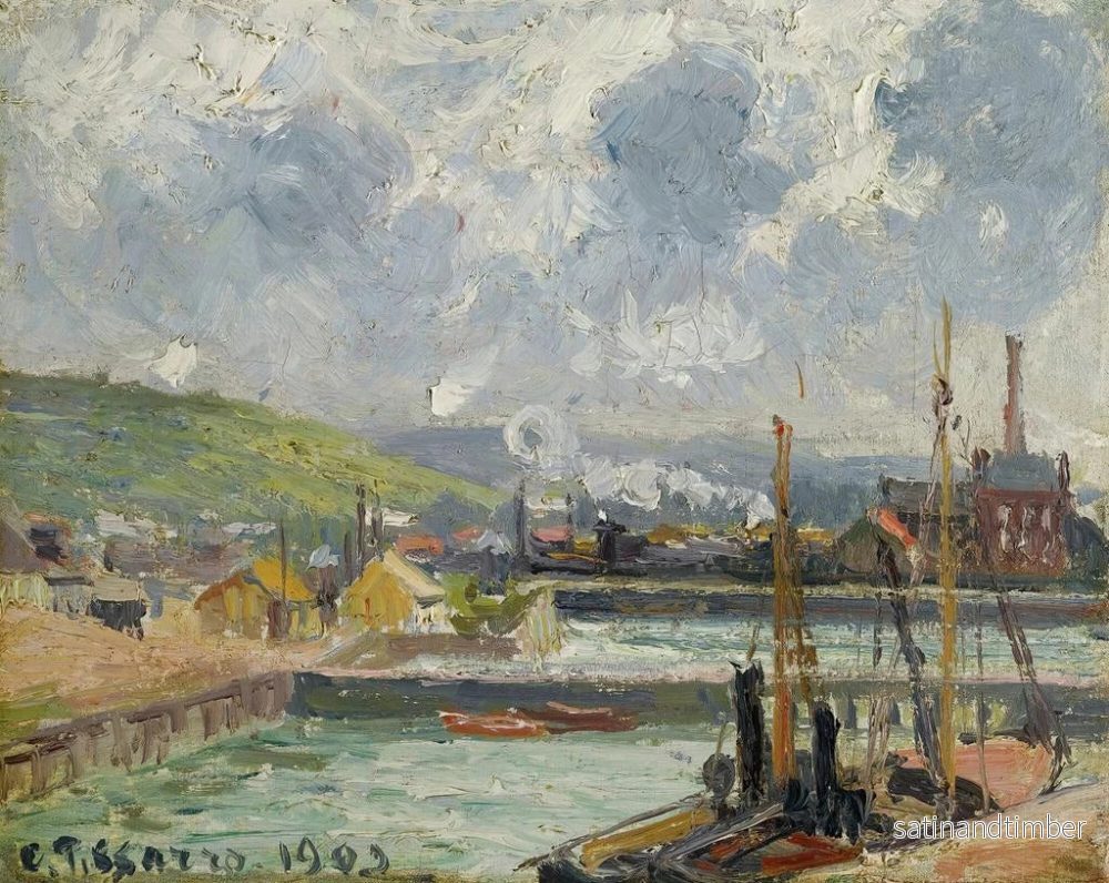 Reproduktion av målningen Darse de pêche och bassin Duquesne, Dieppe, ljusgrått väder - Camille Pissarro - Bild 2