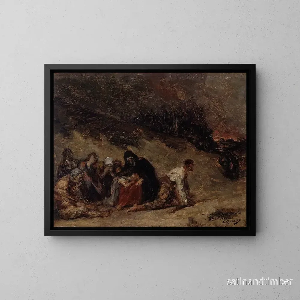 Reproduktion av målningen Episoden av bondekriget - Constantin Meunier