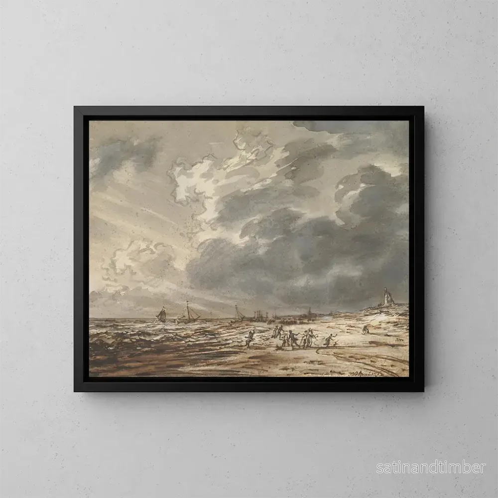 Reproduktion av målningen La Plage à Scheveningen - Simon Andreas Krausz