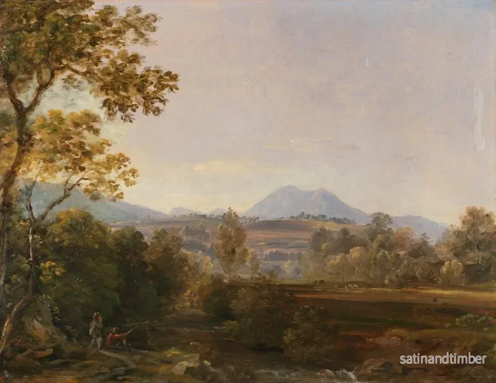 Reproduktion av målningen Landskap i södra Tyskland med vandrare - Johann Georg von Dillis - Bild 2