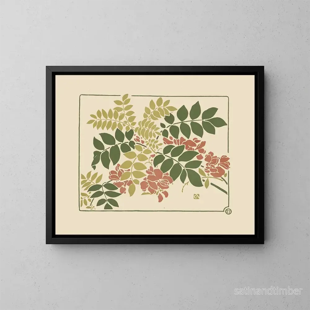 Reproduktion av målningen av abstrakt design inspirerad av blommande växter - George Auriol