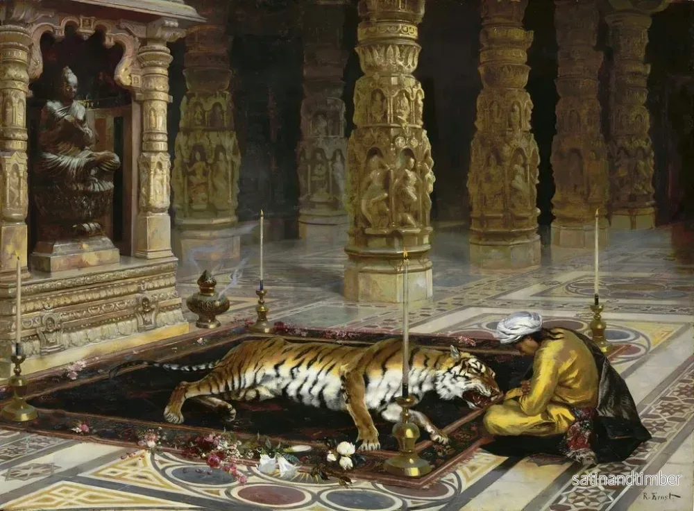 Reproduktion av målningen Heder till tigern - Rudolf Ernst - Bild 2