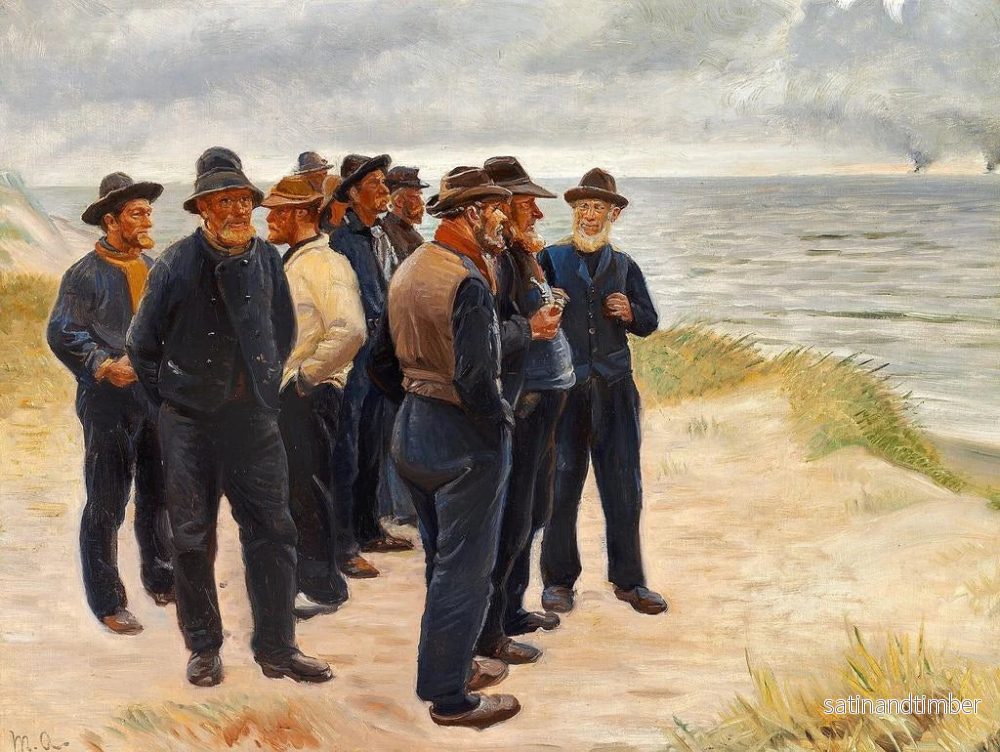 Reproduktion av målningen Fiskare i Skagen tittar på havet - Michael Ancher - Bild 2
