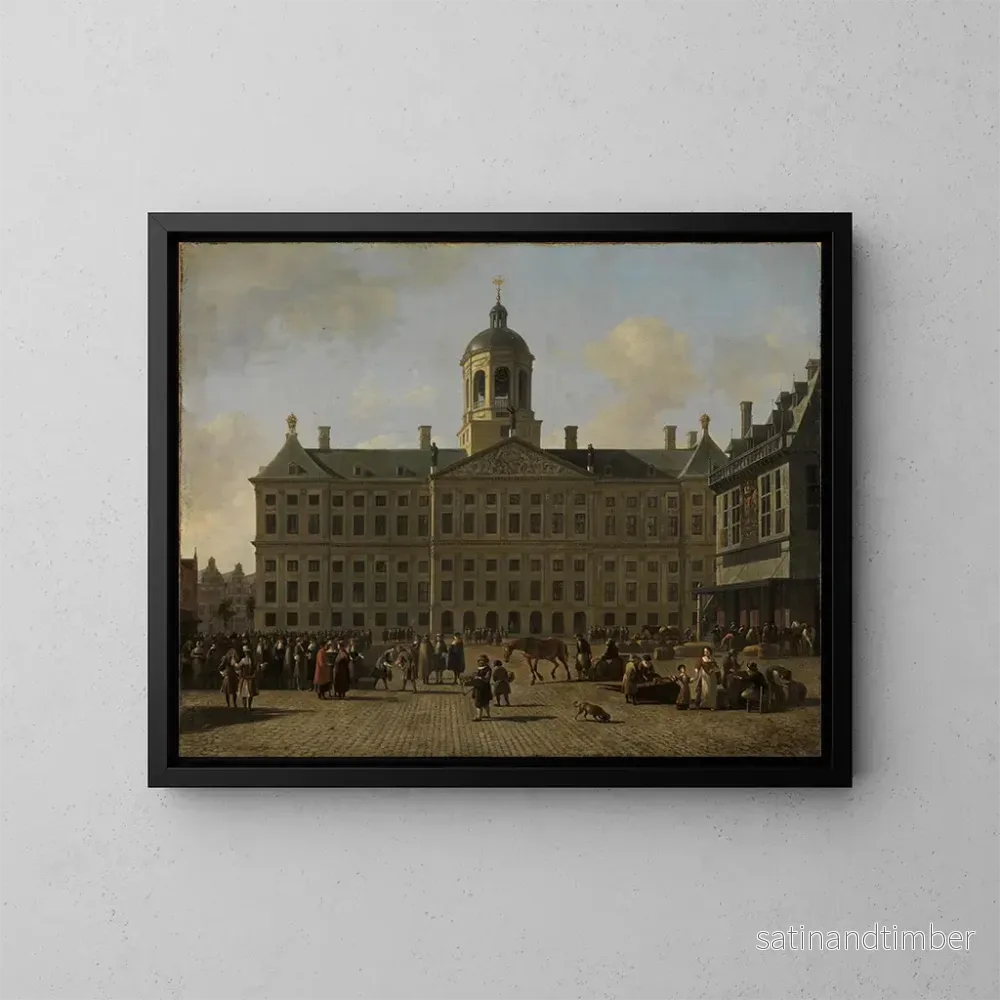 Reproduktion av målningen La place du Dam à Amsterdam avec l’hôtel de ville et la balance – Gerrit Adriaensz Berckheyde Reproduktion av målningen La place du Dam à Amsterdam avec l’hôtel de ville et la balance – Gerrit Adriaensz Berckheyde