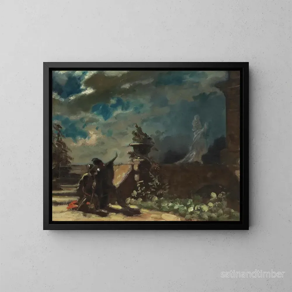 Reproduktion av målningen Hamlet och hans fars spöke – Carl Spitzweg Reproduktion av målningen Hamlet och hans fars spöke – Carl Spitzweg