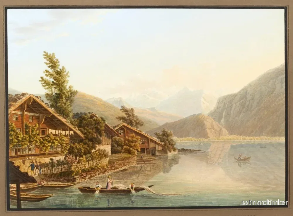 Reproduktion av målningen Vue d'une partie du village de Brienz vers Meiringen - Heinrich Meichelt - Bild 2