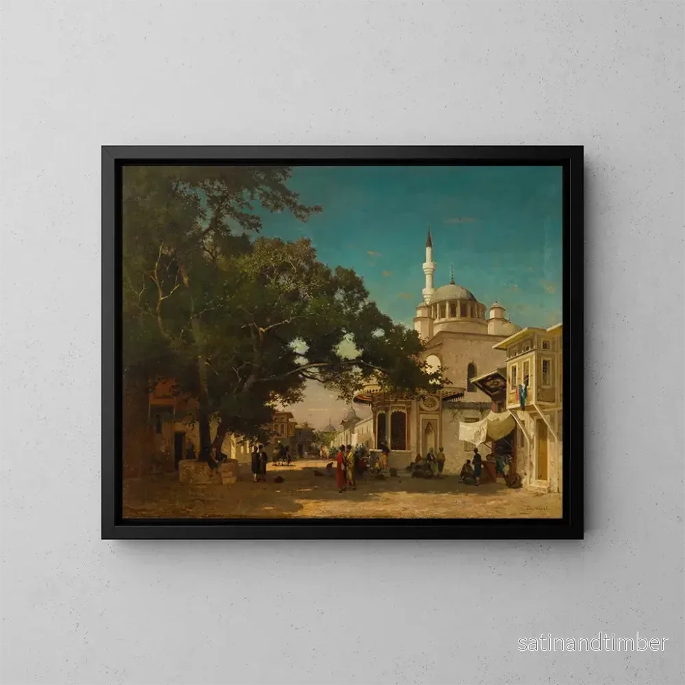 Reproduktion av målningen La fontaine du sultan Abdülhamid Ier à Constantinople - Germain Fabius Brest