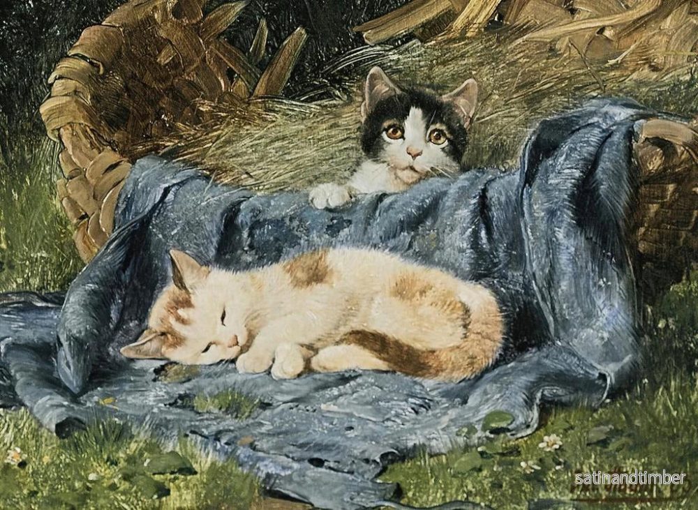 Reproduktion av målningen Två kattungar - Julius Adam le Jeune - Bild 2