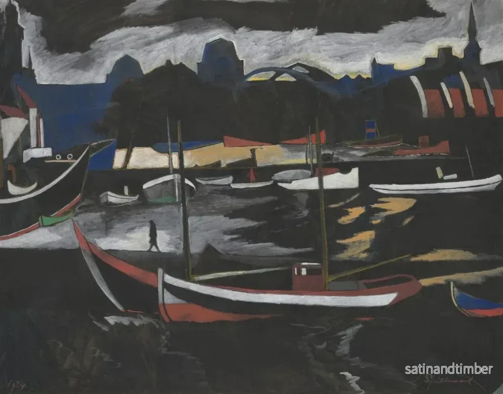 Reproduktion av målningen Les docks de commerce à Ostende - Léon Spilliaert - Bild 2