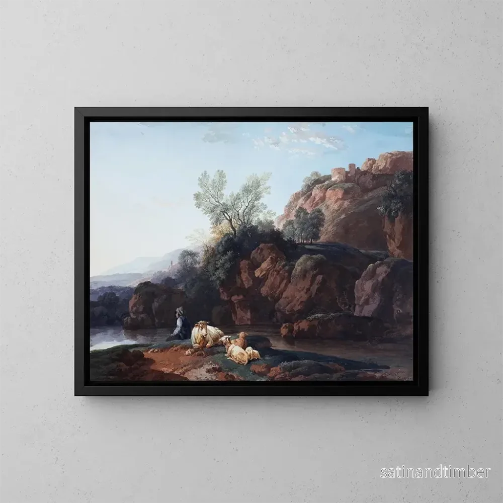 Reproduktion av målningen Landskap med klippor vid en flod – Christian Wilhelm Ernst Dietrich Reproduktion av målningen Landskap med klippor vid en flod – Christian Wilhelm Ernst Dietrich