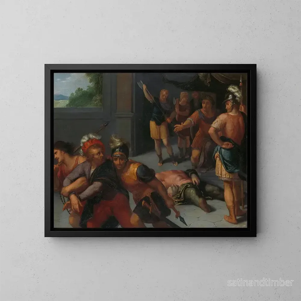 Reproduktion av målningen La décapitation de Claudius Paulus et la capture de Julius Civilis - Otto van Veen