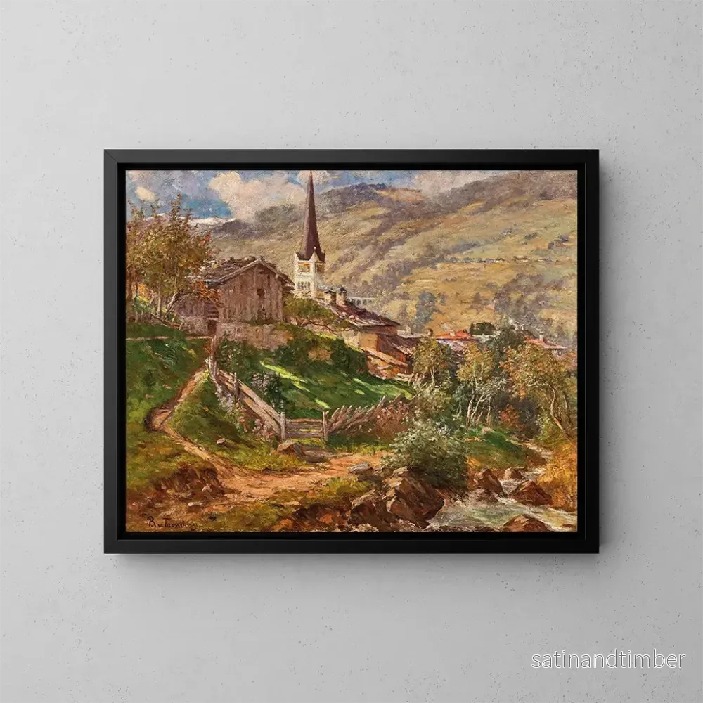 Reproduktion av målningen En vy över Bad Hofgastein - Bertha von Tarnoczy