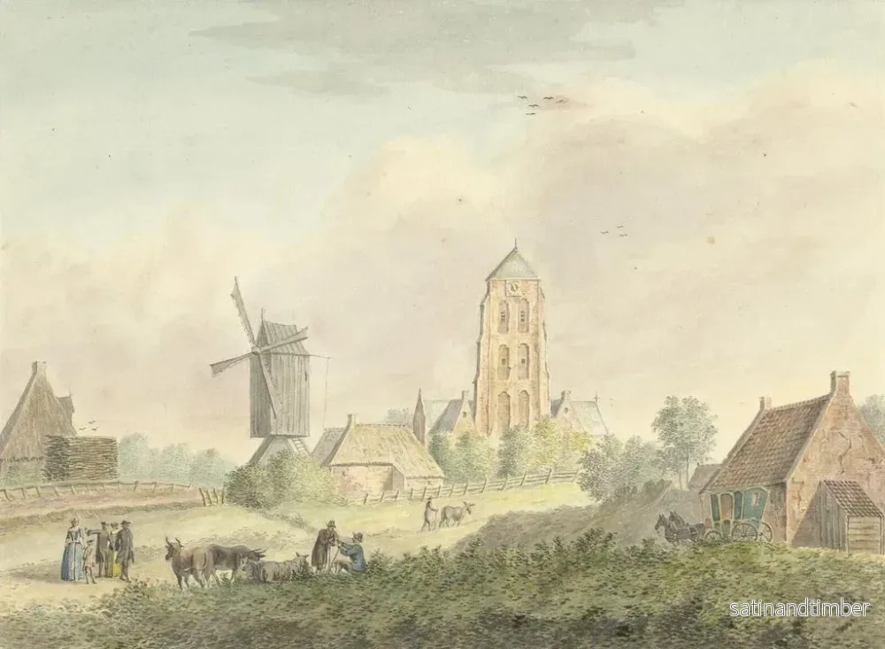Reproduktion av målningen av kyrkan i Westkapelle by i Zeeland - Hermanus Petrus Schouten - Bild 2