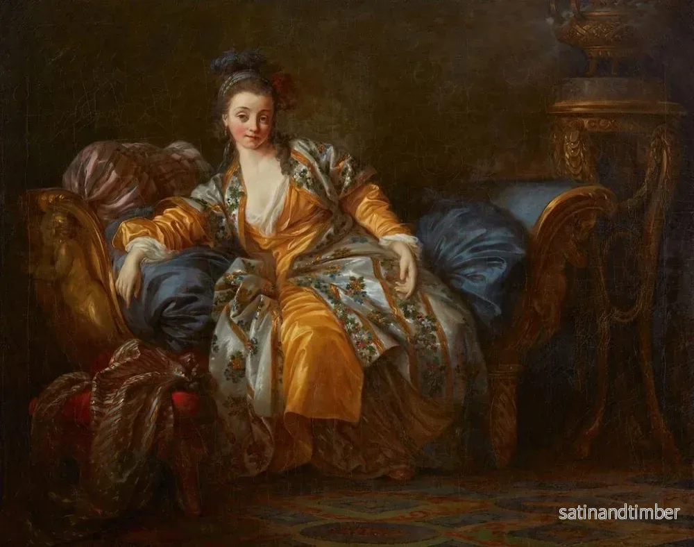 Reproduktion av målningen Porträtt av en kvinna på en divan - Jean-Baptiste Le Prince - Bild 2