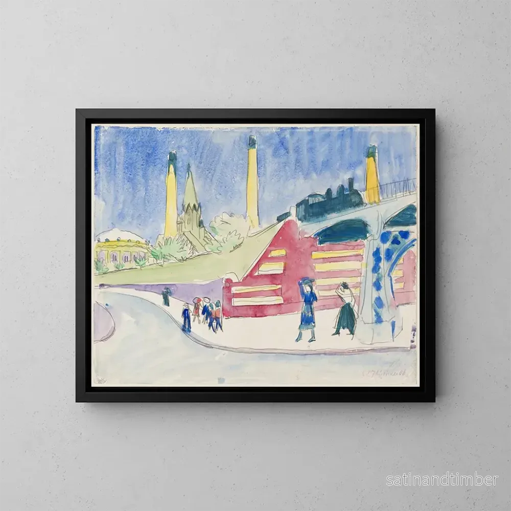 Reproduktion av målningen Barrage ferroviaire – Ernst Ludwig Kirchner Reproduktion av målningen Barrage ferroviaire – Ernst Ludwig Kirchner