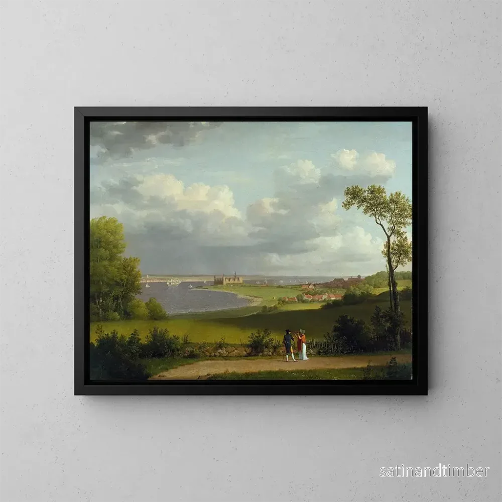 Reproduktion av målningen Vy norr om Kronborgs slott - Christoffer Wilhelm Eckersberg
