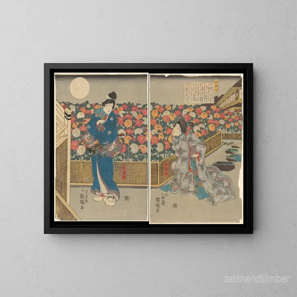 Reproduktion av målningen Nattlig scen i det gröna huset eller Yoshiwara – Utagawa Kunisada Toyokuni III Reproduktion av målningen Nattlig scen i det gröna huset eller Yoshiwara – Utagawa Kunisada Toyokuni III