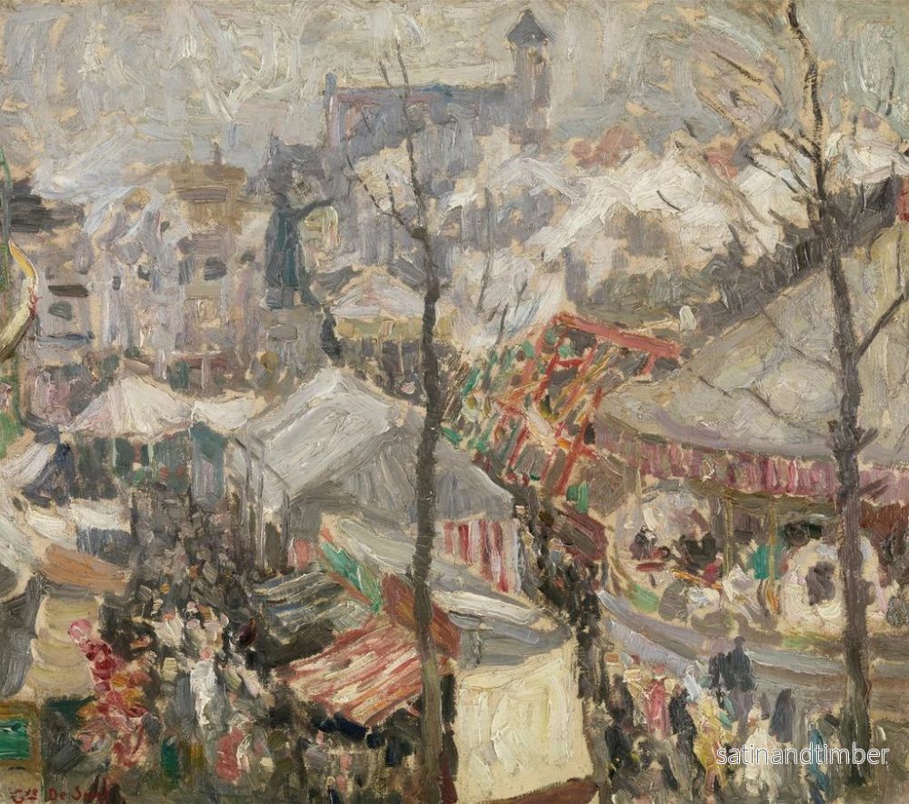Reproduktion av målningen Foire au Vrijdagmarkt i Gand - Gustave De Smet - Bild 2