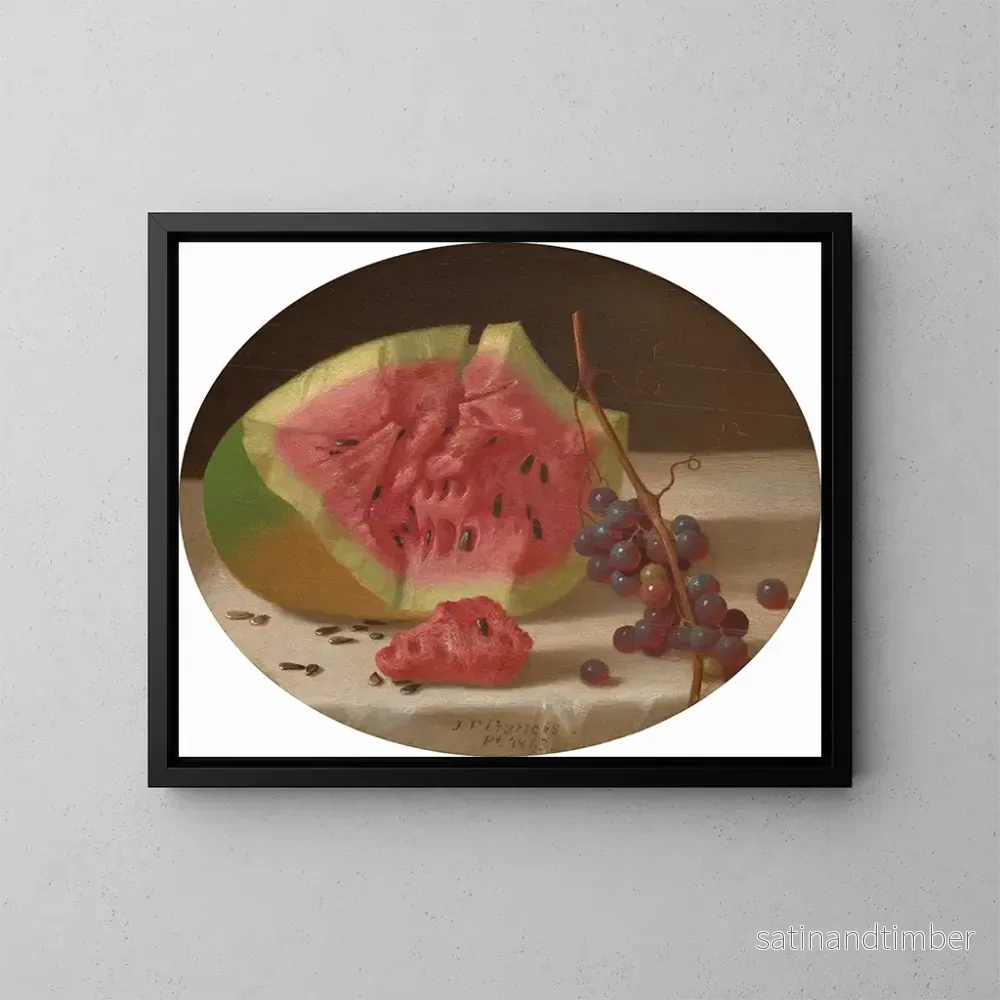 Reproduktion av målningen Vattenmelon och druvor - John F. Francis